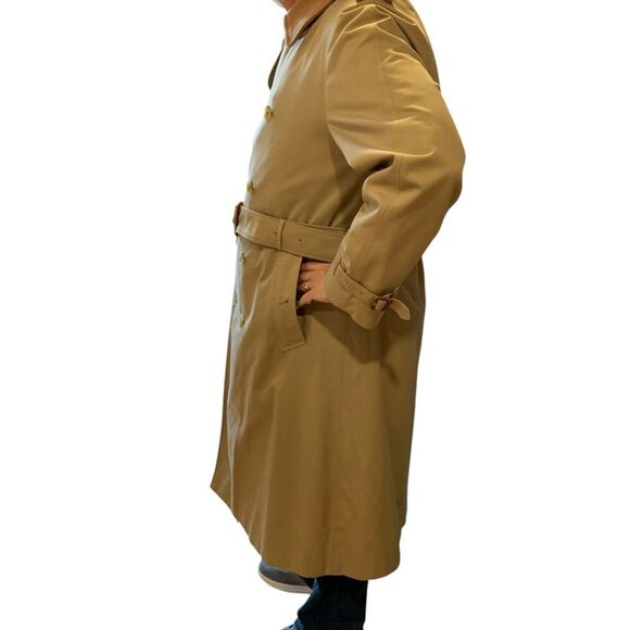 Burberry 80s Nova Check Wool/Camel Hair Liner Double Breasted Trenchcoat Men 44R - Picture 10 of 12